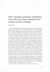 Research paper thumbnail of 1956: comunismo, peronismo, totalitarismo. Notas sobre las lecturas argentinas de la invasión soviética a Hungría