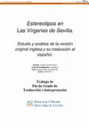 Research paper thumbnail of Estereotipos en Las Vírgenes de Sevilla. Estudio y análisis de la versión original inglesa y su traducción al español