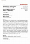 Research paper thumbnail of Institutional statements of commitment and widening participation policy in Australia