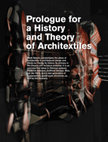 Research paper thumbnail of Prologue for a History and Theory of Architextiles