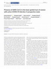 Research paper thumbnail of Presence of SARS‐CoV ‐2 in the lower genital tract of women with active COVID ‐19 infection: A prospective study