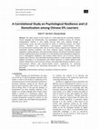 Research paper thumbnail of A Correlational Study on Psychological Resilience and L2 Demotivation among Chinese EFL Learners