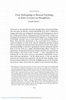 Research paper thumbnail of From Anthropology to Rational Psychology in Kant's Lectures on Metaphysics