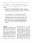 Research paper thumbnail of Solar disinfection of drinking water contained in transparent plastic bottles : characterizing the bacterial inactivation process