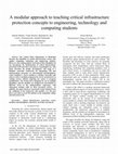 Research paper thumbnail of A modular approach to teaching critical infrastructure protection concepts to engineering, technology and computing students