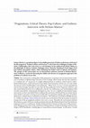 Research paper thumbnail of Pragmatism, Critical Theory, Pop Culture, and Fashion: Interview with Stefano Marino about Shusterman's Pragmatist Aesthetics