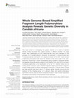 Research paper thumbnail of Whole Genome-Based Amplified Fragment Length Polymorphism Analysis Reveals Genetic Diversity in Candida africana