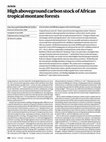 Research paper thumbnail of High aboveground carbon stock of African tropical montane forests