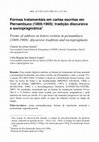 Research paper thumbnail of Formas tratamentais em cartas escritas em Pernambuco (1869-1969): tradição discursiva e sociopragmática