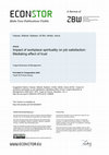 Research paper thumbnail of Impact of workplace spirituality on job satisfaction: Mediating effect of trust