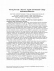 Research paper thumbnail of Moving Towards a Research Agenda in Community College Mathematics Education