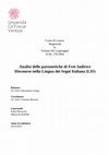 Research paper thumbnail of Analisi delle parentetiche di Free Indirect Discourse (FID) nella Lingua dei Segni Italiana (LIS)