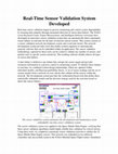 Research paper thumbnail of Real-Time Sensor Validation System Developed