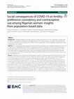 Research paper thumbnail of Social consequences of COVID-19 on fertility preference consistency and contraceptive use among Nigerian women: insights from population-based data