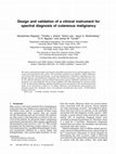 Research paper thumbnail of Design and validation of a clinical instrument for spectral diagnosis of cutaneous malignancy