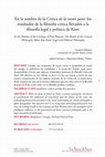 Research paper thumbnail of En la sombra de la Crítica de la razón pura: los resultados de la filosofía crítica llevados a la filosofía legal y política de Kant