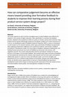 Research paper thumbnail of How can comparative judgement become an effective means toward providing clear formative feedback to students to improve their learning process during their product-service-system design project?