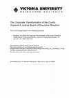 Research paper thumbnail of The Corporate Transformation of the Courts: Towards A Judicial Board of Executive Directors