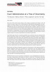 Research paper thumbnail of Court Administration at a Time of Uncertainty