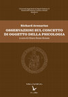 Research paper thumbnail of Richard Avenarius, OSSERVAZIONI SUL CONCETTO DI OGGETTO DELLA PSICOLOGIA