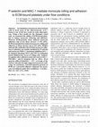 Research paper thumbnail of P-selectin and MAC-1 mediate monocyte rolling and adhesion to ECM-bound platelets under flow conditions