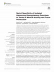 Research paper thumbnail of Sprint Specificity of Isolated Hamstring-Strengthening Exercises in Terms of Muscle Activity and Force Production