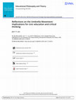 Research paper thumbnail of Reflections on the Umbrella Movement: Implications for civic education and critical thinking