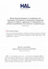 Research paper thumbnail of Étude Phénoménologique et Modélisation Des Mécanismes D'Oxydation et D'Adsorption D'Impuretés Gazeuses en Hélium : Application À L'Optimisation Du Système De Purification D'Un Réacteur À Caloporteur Gaz