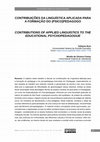 Research paper thumbnail of Contribuições da Linguística Aplicada para a formação do (psico)pedagogo