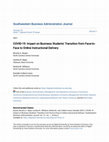 Research paper thumbnail of COVID-19: Impact on Business Students' Transition from Face-to-Face to Online Instructional Delivery