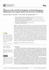 Research paper thumbnail of Influence of the COVID-19 Pandemic on Dental Emergency Admissions in an Urgent Dental Care Service in North Italy