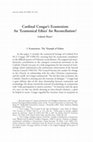 Research paper thumbnail of Cardinal Congar's Ecumenism: An 'Ecumenical Ethics' for Reconciliation?