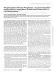 Research paper thumbnail of Phosphorylation of Protein Phosphatase 1 by Cyclin-dependent Protein Kinase 5 during Nerve Growth Factor-induced PC12 Cell Differentiation