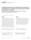 Research paper thumbnail of Estrategias para mejorar las prácticas de la enseñanza y el aprendizaje de los materiales y los procesos para el diseño de productos en Colombia