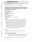 Research paper thumbnail of Applying Community-Based Participatory Research Principles to the Development of a Smoking-Cessation Program for American Indian Teens: “Telling Our Story”