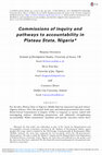 Research paper thumbnail of Commissions of inquiry and pathways to accountability in Plateau State, Nigeria