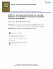 Research paper thumbnail of Collective learning, teacher beliefs and teaching behaviour in management and social-educational university programmes