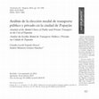 Research paper thumbnail of Análisis de la elección modal de transporte público y privado en la ciudad de Popayán