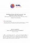 Research paper thumbnail of Modelling societies and their territories - the importance of the social science