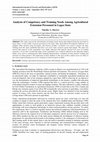 Research paper thumbnail of Analysis of Competency and Training Needs Among AgriculturalExtension Personnel in Lagos State