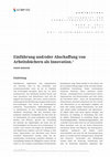 Research paper thumbnail of Sigrid Wadauer: Einführung und/oder Abschaffung von Arbeitsbüchern als Innovation. In: Administory, vol.6, no.1, 2021, pp.54-71.