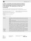 Research paper thumbnail of Is There a Possible Association between Dietary Habits and Benign Paroxysmal Positional Vertigo in the Elderly? The Importance of Diet and Counseling