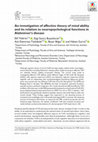 Research paper thumbnail of An investigation of affective theory of mind ability and its relation to neuropsychological functions in Alzheimer's disease