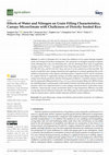 Research paper thumbnail of Effects of Water and Nitrogen on Grain Filling Characteristics, Canopy Microclimate with Chalkiness of Directly Seeded Rice