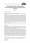 Research paper thumbnail of The effectiveness of the creative writing instruction program based on speaking activities (CWIPSA)