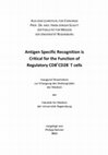 Research paper thumbnail of Antigen-specific recognition is critical for the function of regulatory CD8+CD28− T cells