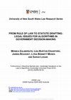 Research paper thumbnail of From Rule of Law to Statute Drafting: Legal Issues for Algorithms in Government Decision-Making