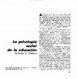 Research paper thumbnail of La psicología social de la educación de Robert S. Feldman