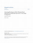 Research paper thumbnail of Assessing the Impact of the Ultimate Penal Sanction on Homicide Survivors: A Two State Comparison