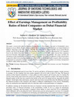 Research paper thumbnail of Effect of Earnings Management on Profitability Ratios of listed Companies on Dubai Financial Market